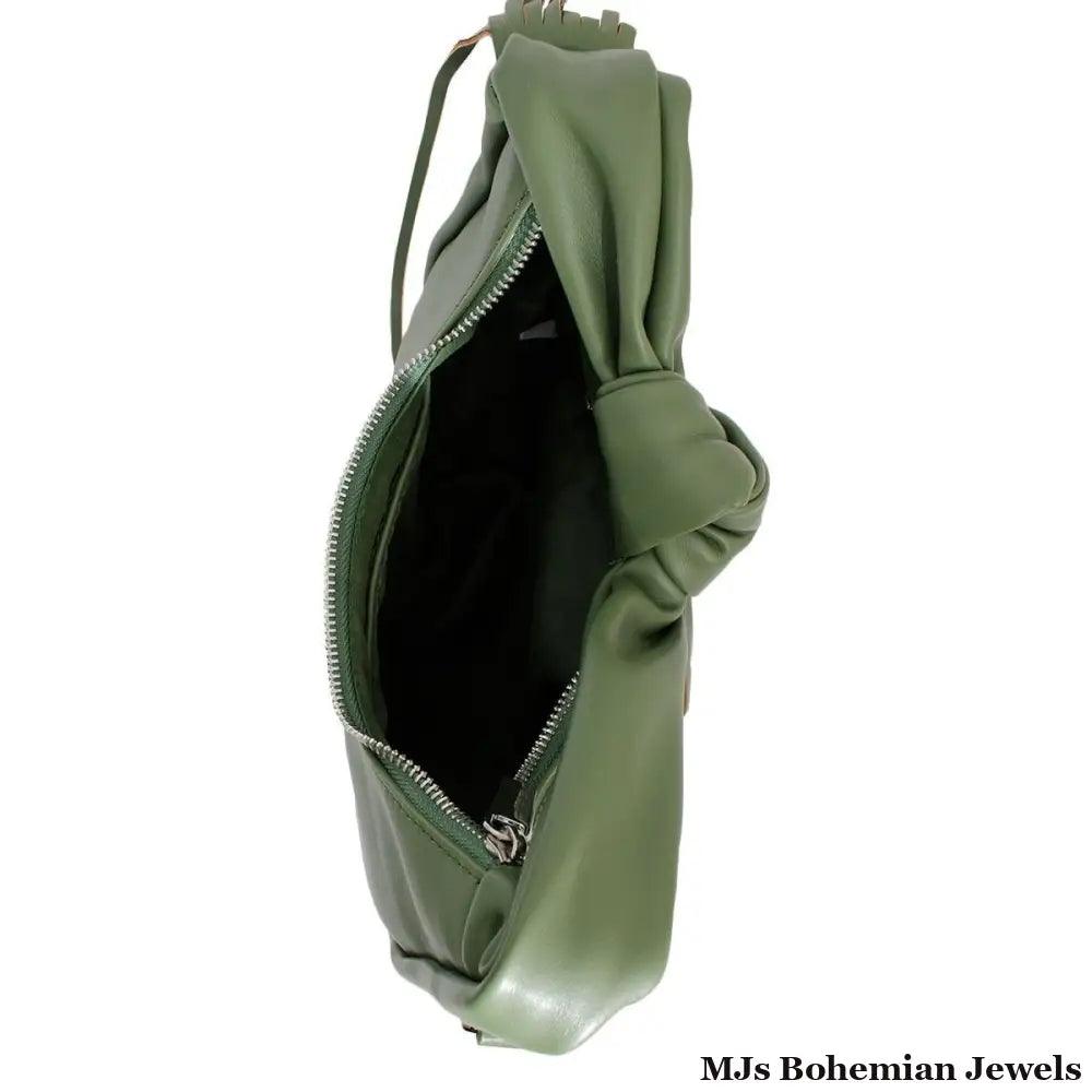 Purse Green Round Fringe Shoulder Bag for Women