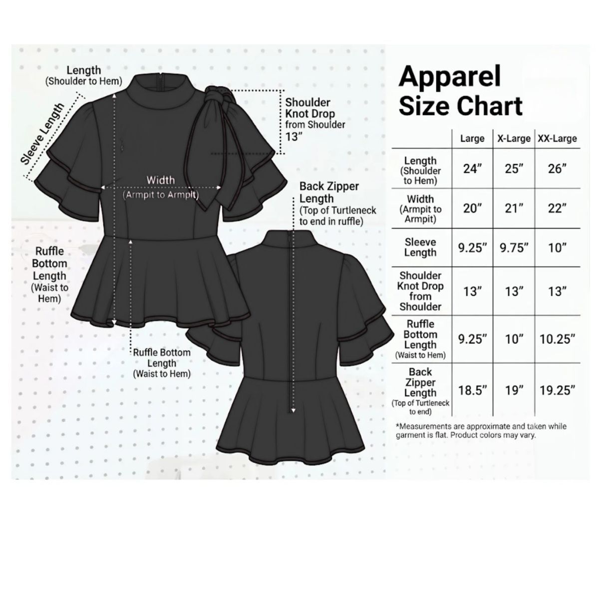 AKA Shield Large Black & White Trim Peplum Top