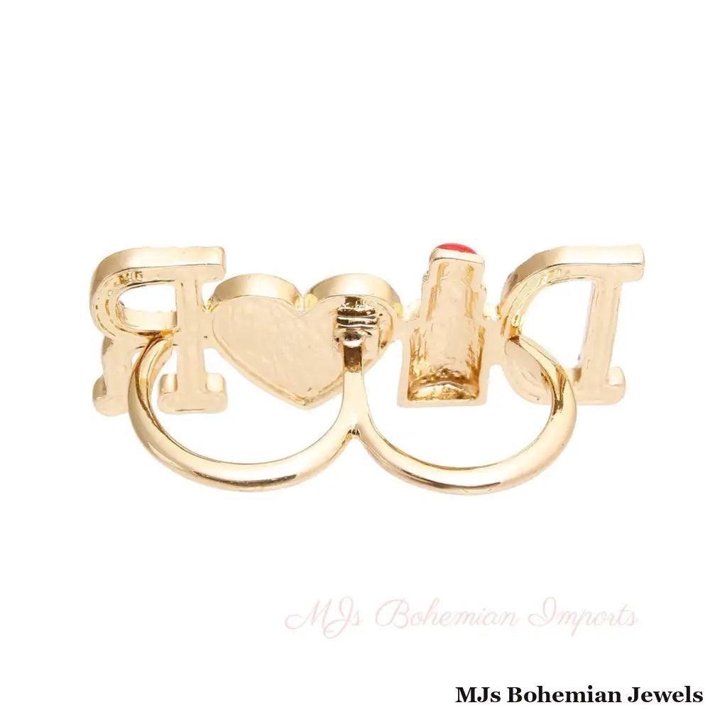 Radiant in Red: Double-D Finger Ring