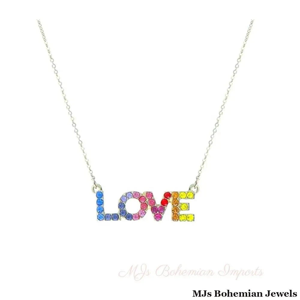 Rainbow Love Gold Chain Necklace