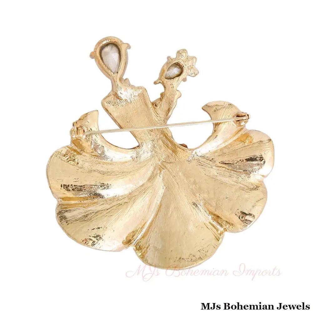 Red Dancing Pair Stone Brooch