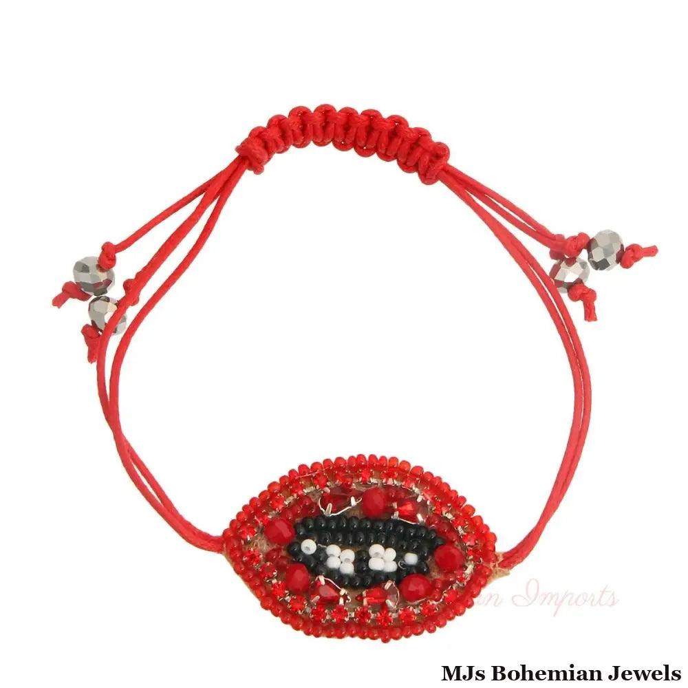 Red Lips Friendship Bracelet