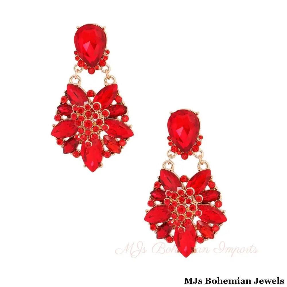 Red Marquise Dangle Earrings