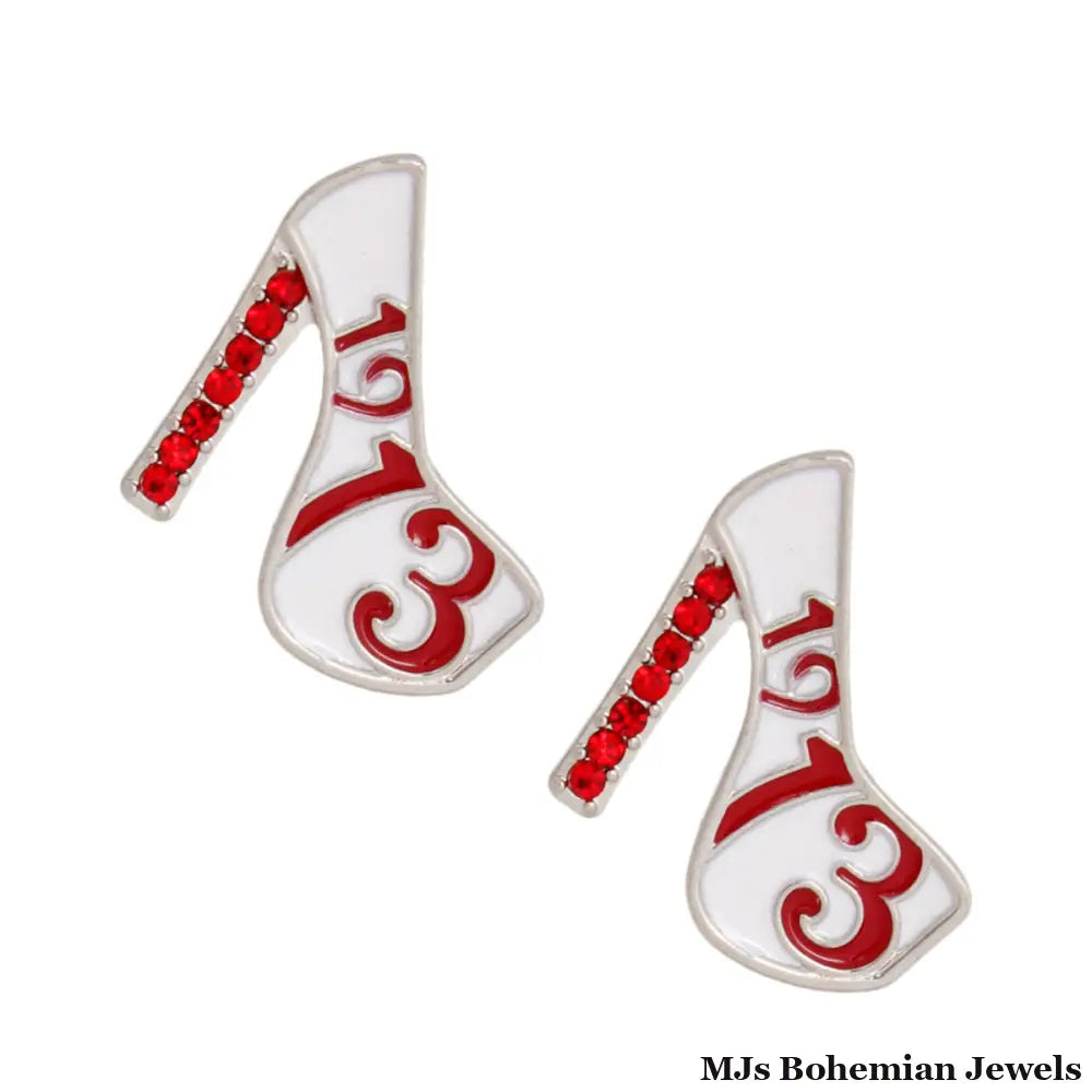 Red White Platform Studs