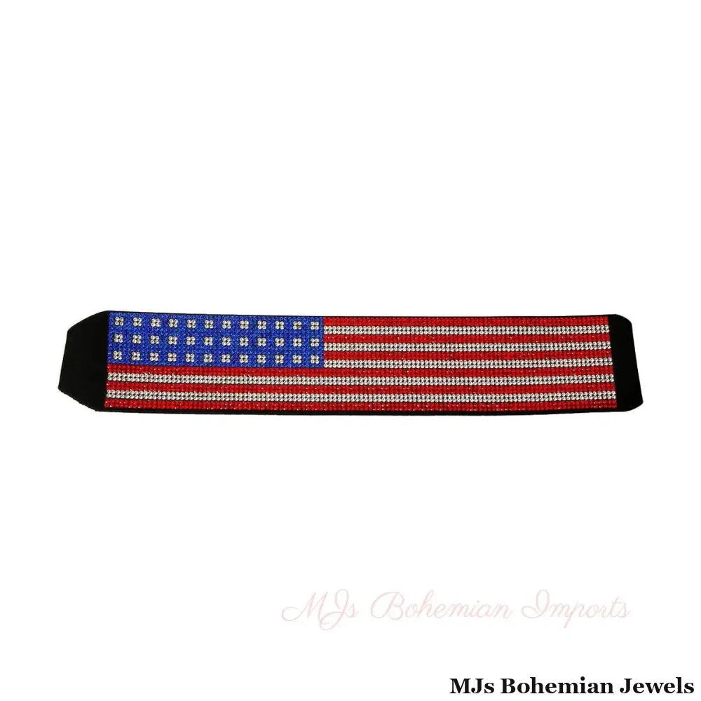 Rhinestone Flag Stretch Headband