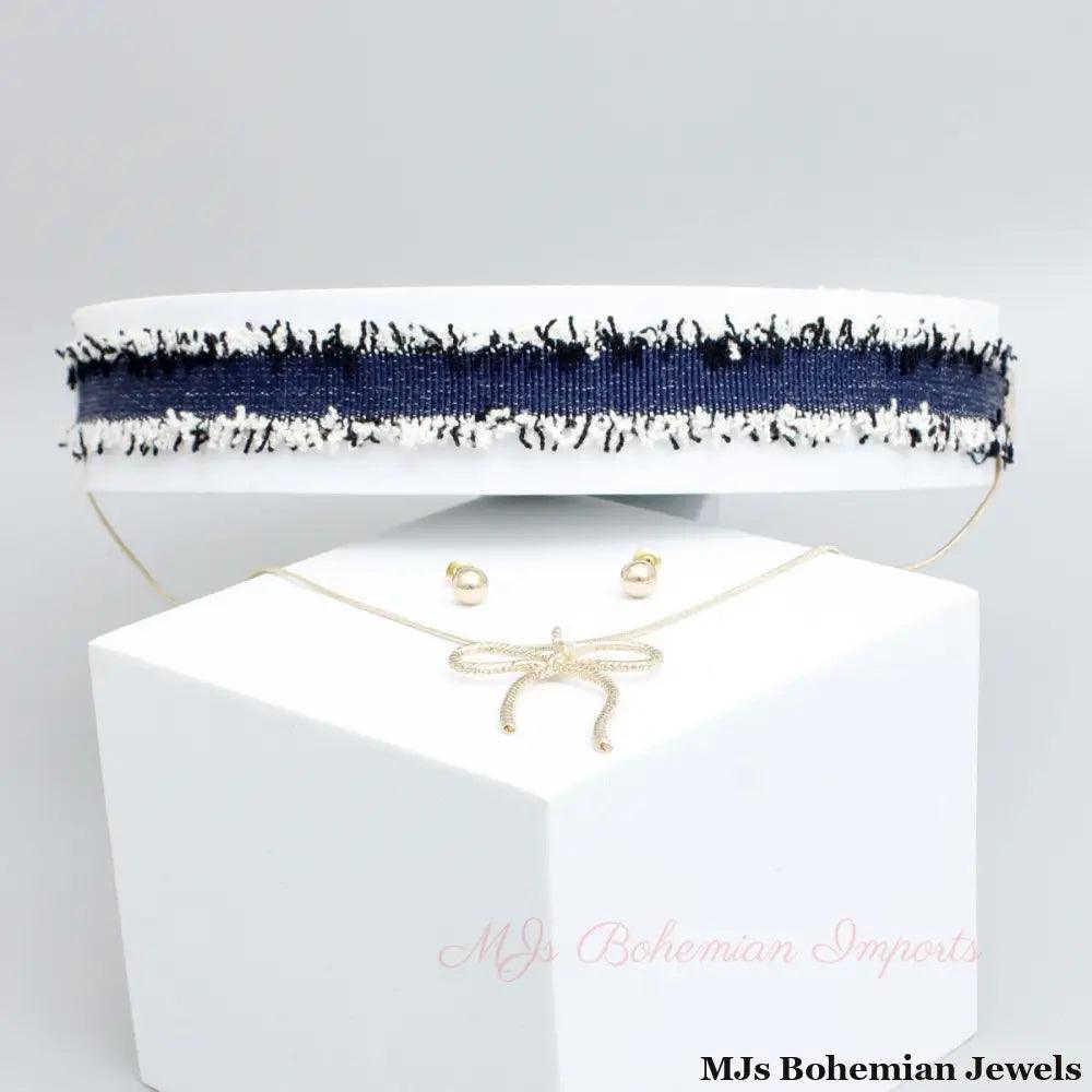 Ripped Denim Choker