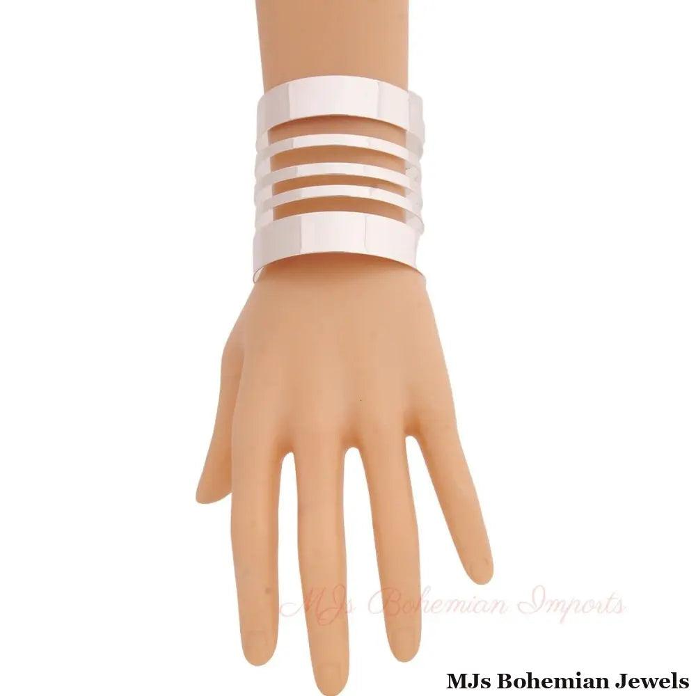 Silver Metal Cut Out Cuff