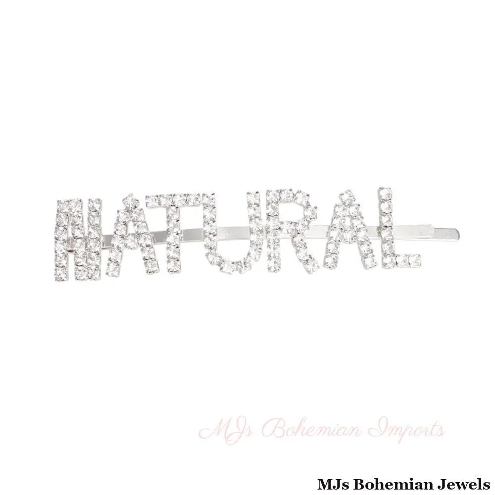 Silver NATURAL Sparkle Hair Pin