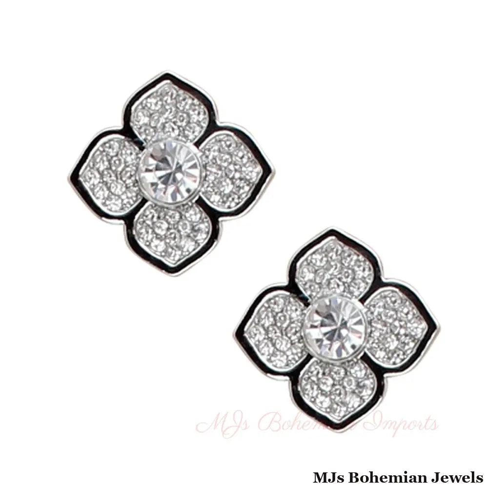 Silver Petals: Flower Studs