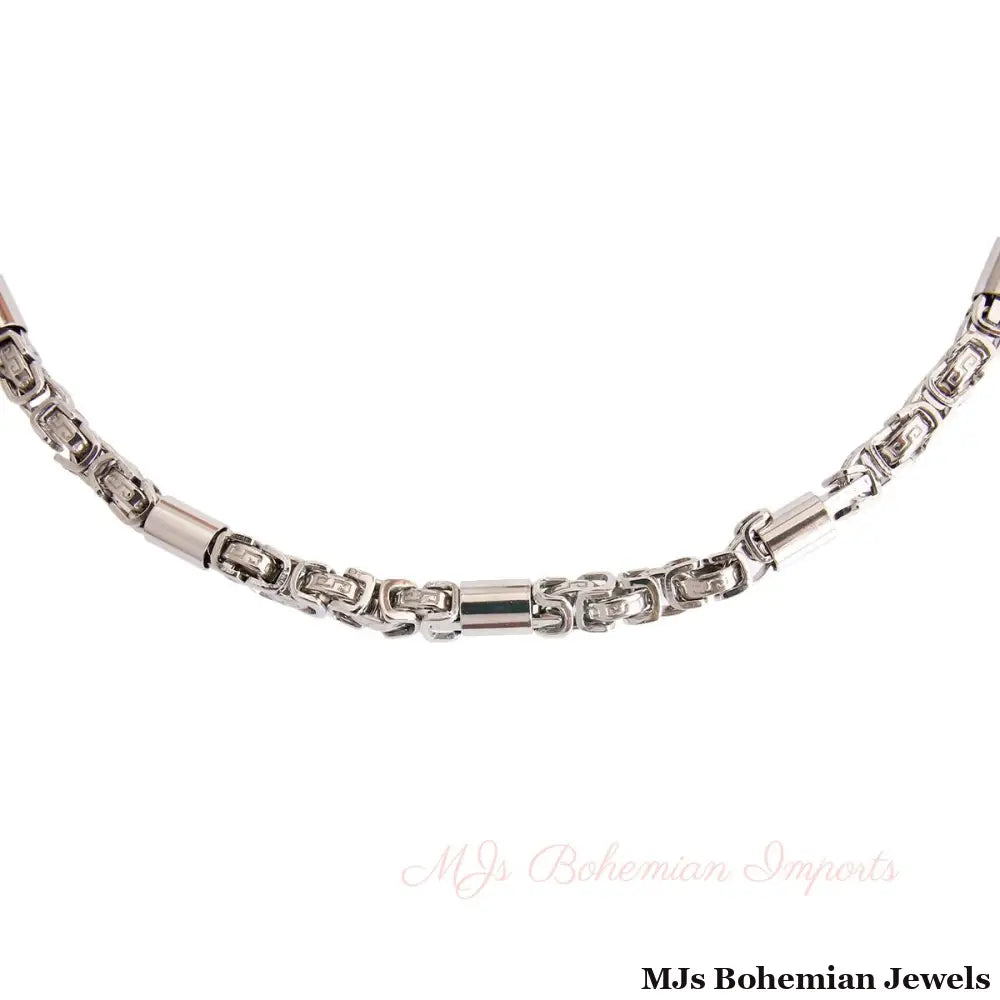 Silver Stainless Steel Rounded Link Chain