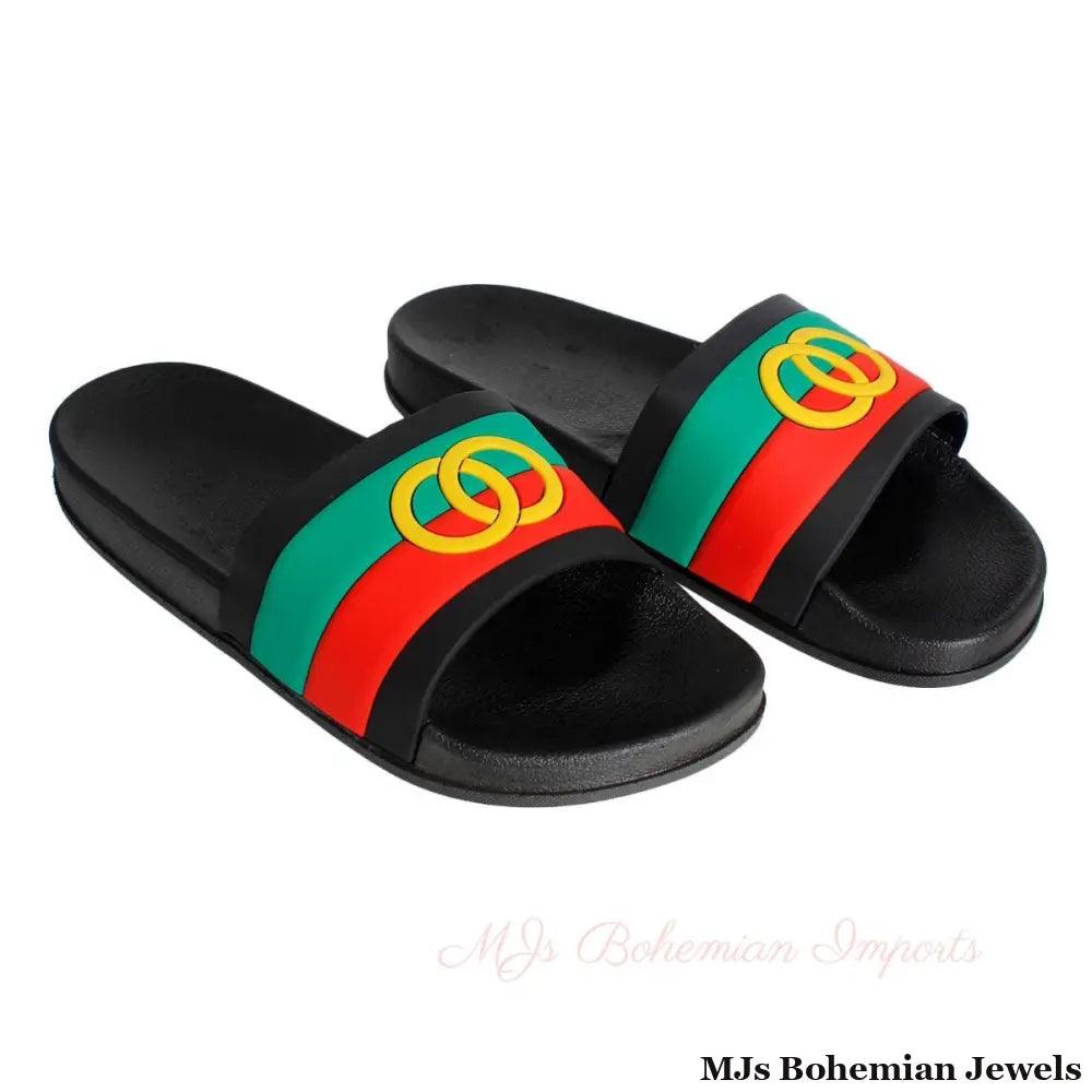 Size 7 Black Stripe Slide