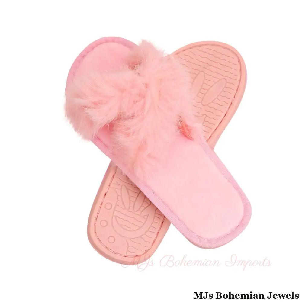 Size Medium Pink Fur Slippers