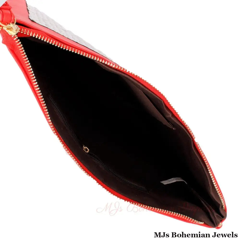 Smile Sequin Red Clutch