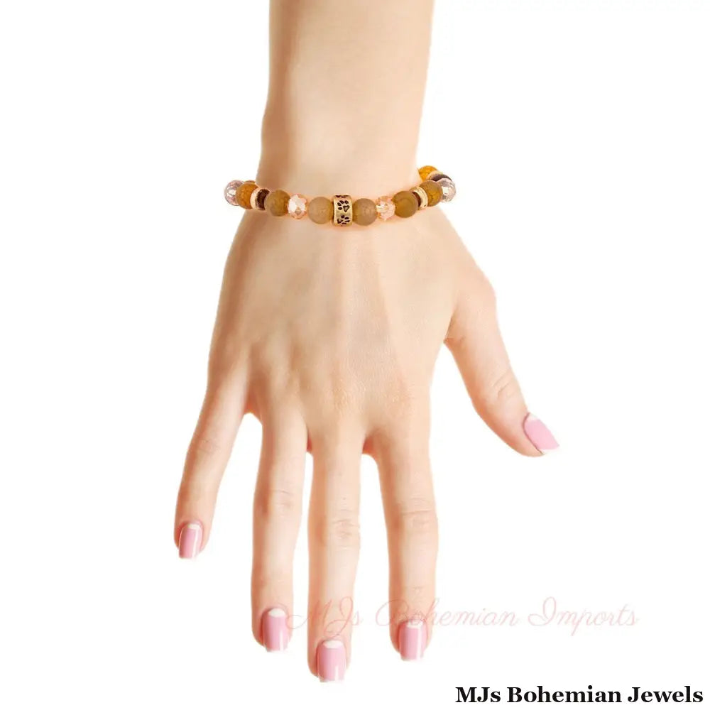 Stone Paw Bead Bracelet