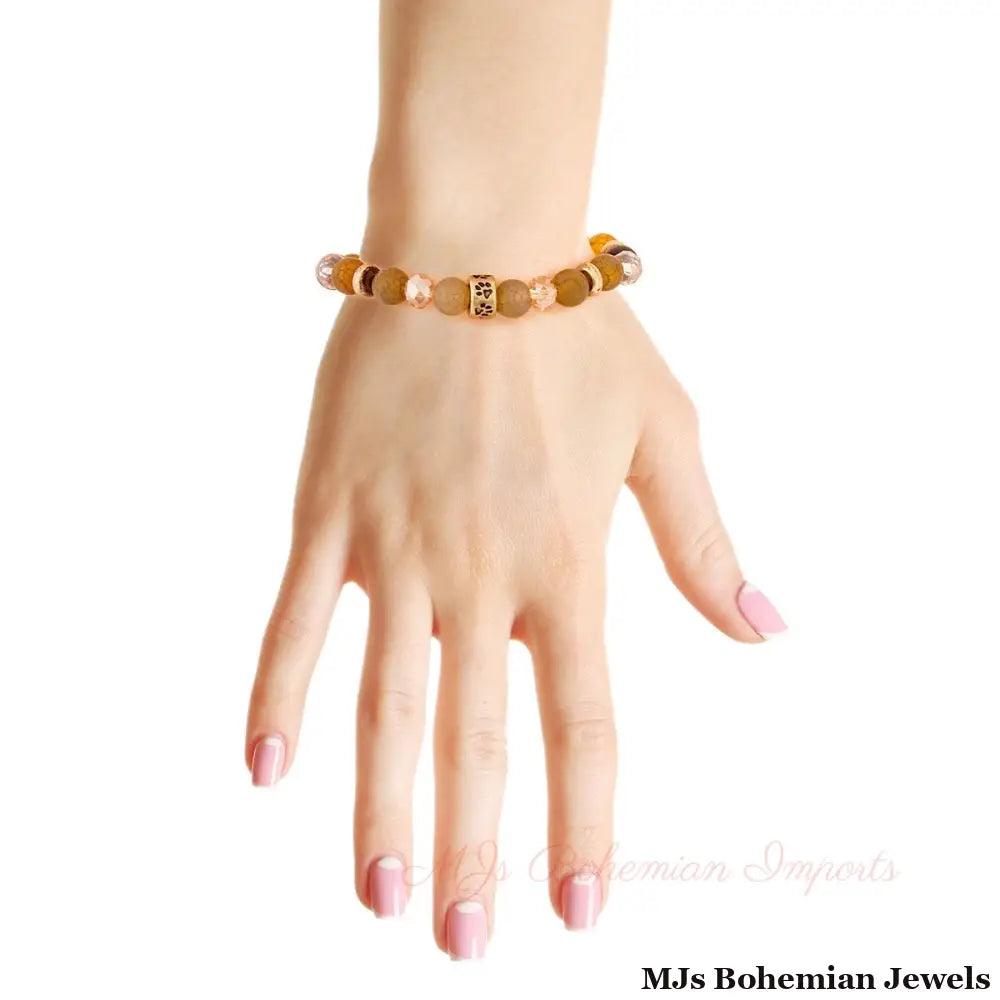 Stone Paw Bead Bracelet