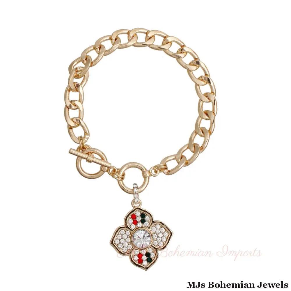 Striped Blossoms: Luxury Bracelet