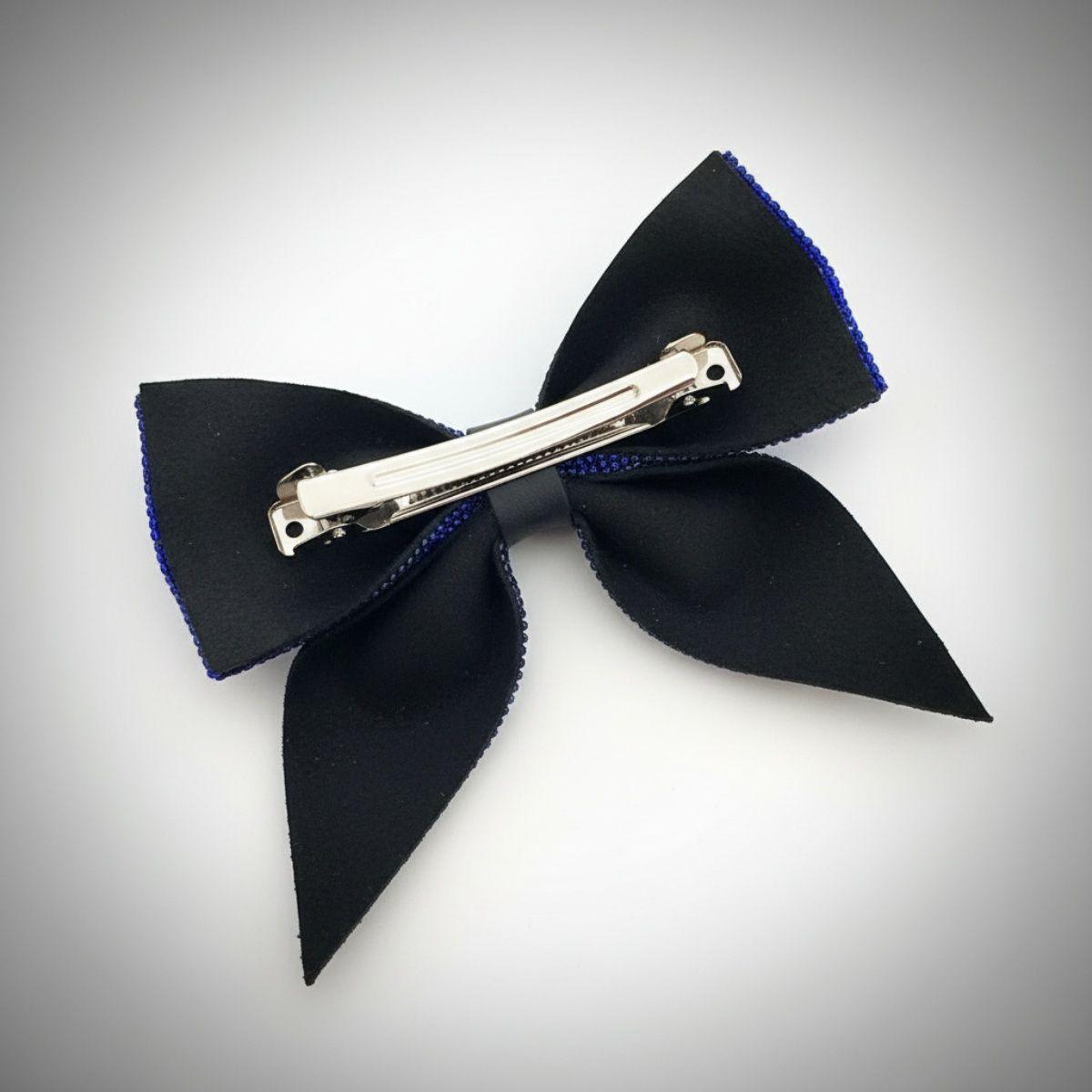 ZPB or SGRHO Blue Rhinestone Point Bow Hair Clip