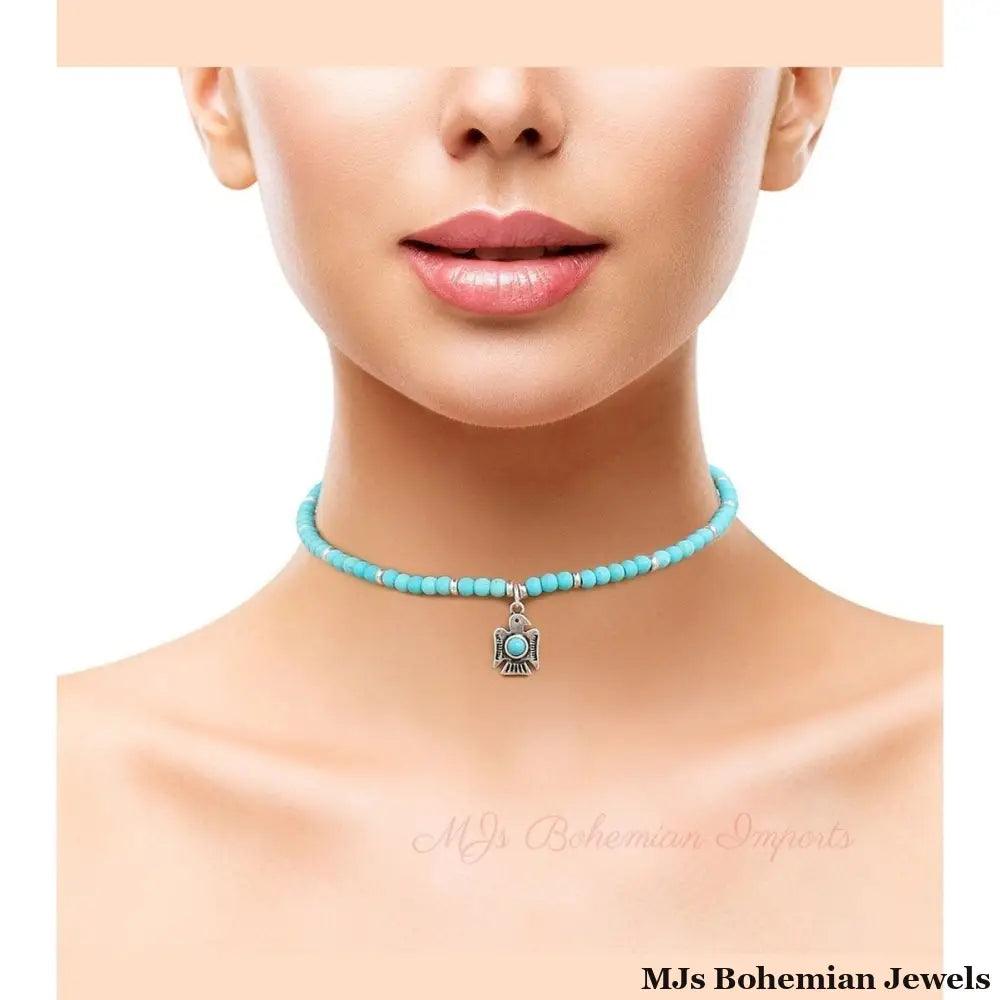 Turquoise Natural Stone Tunderbird Bracelet