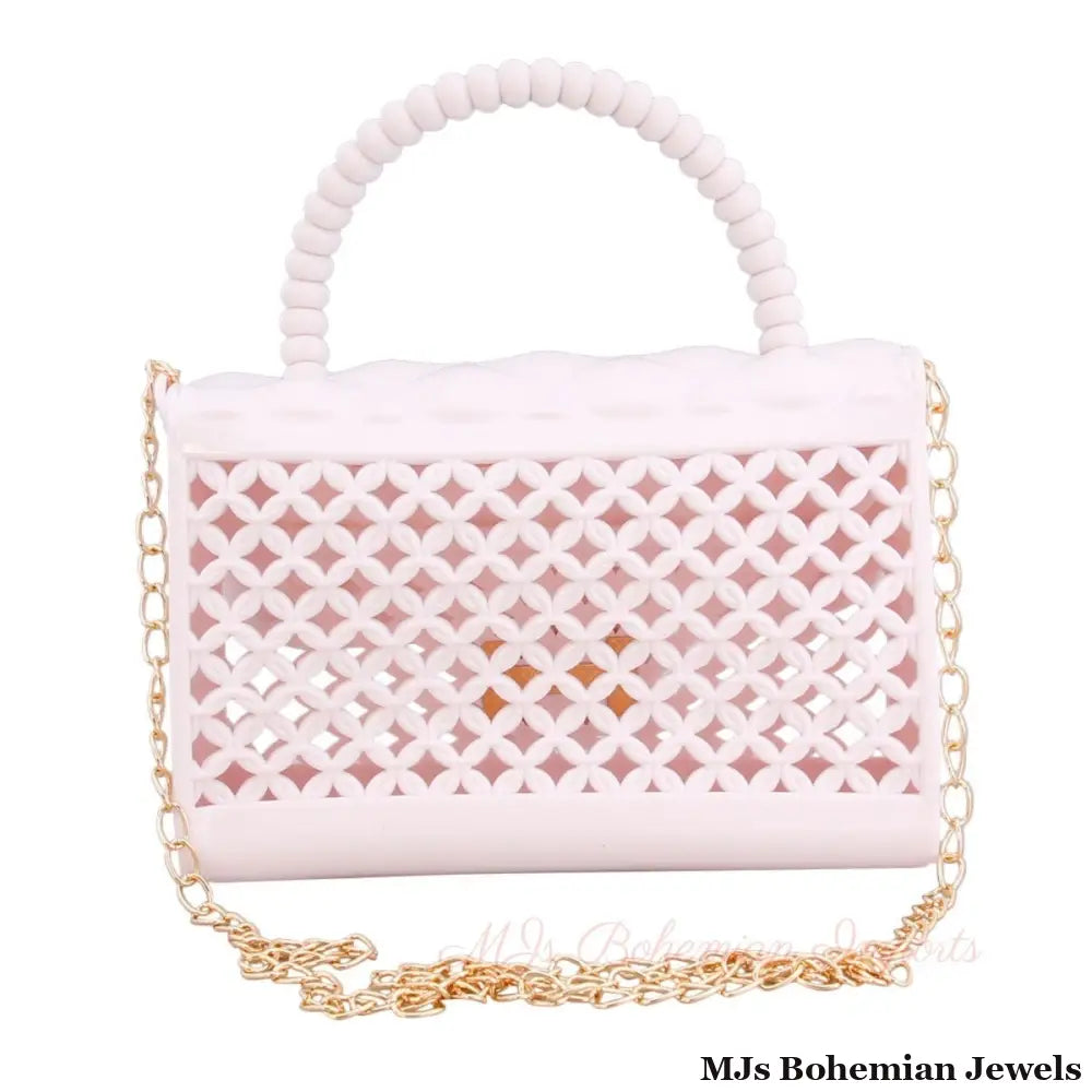 White Jelly Top Handle Mini Crossbody