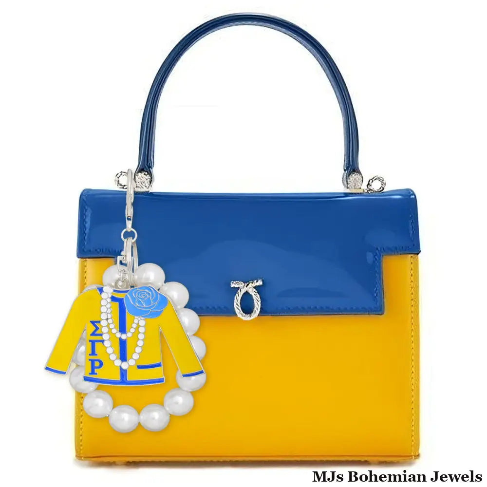Yellow Blue Sorority Keychain