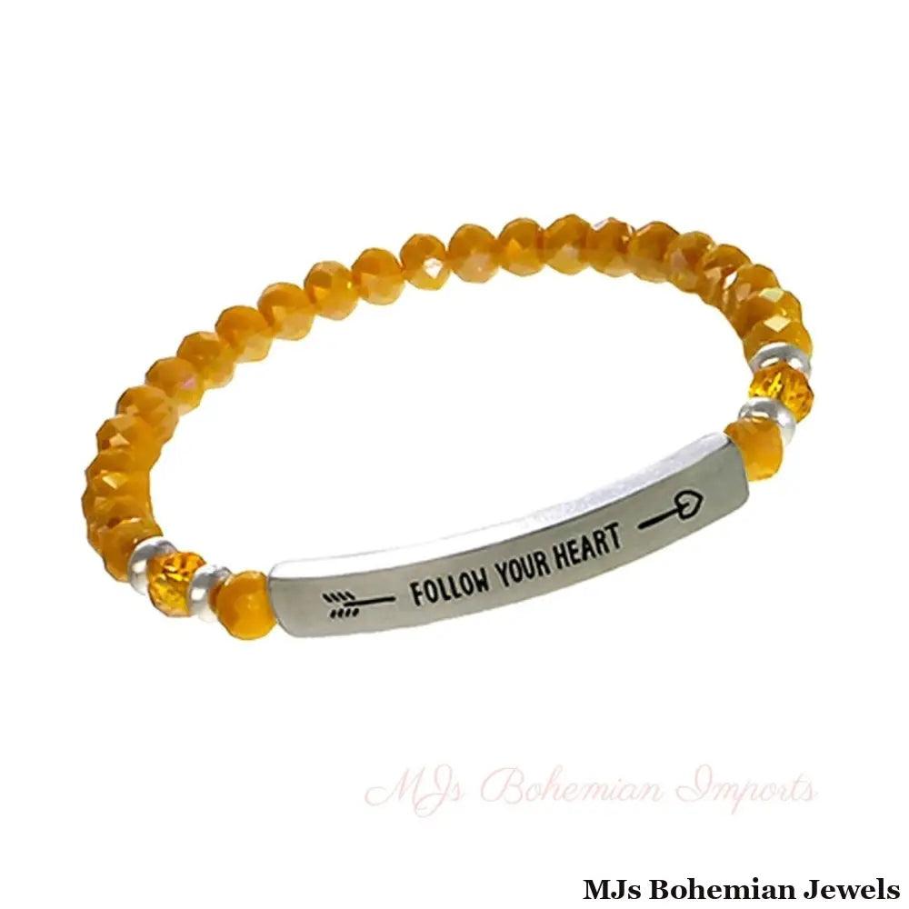 Yellow Follow your Heart Bracelet