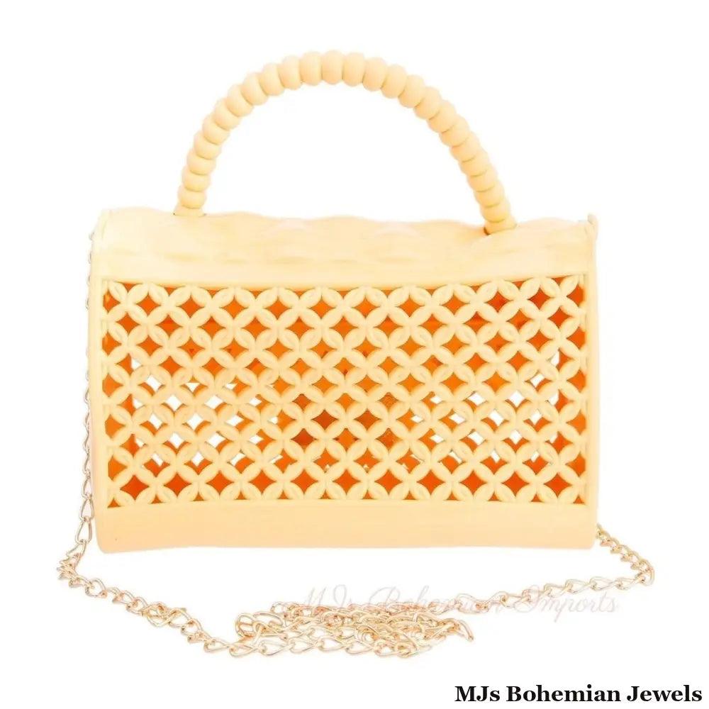 Yellow Jelly Top Handle Mini Crossbody