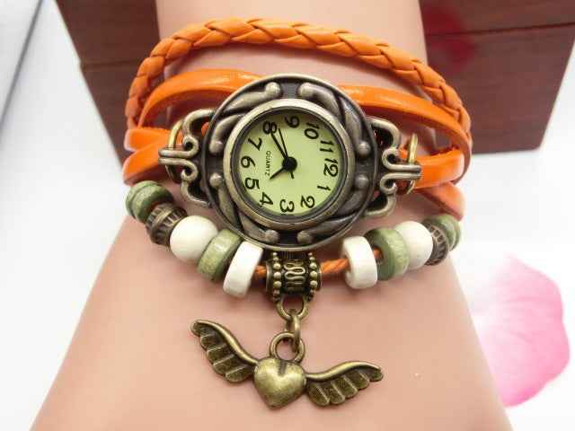 Vintage Flying Heart Bracelet Watch - Casual Pendant Belt Timepiece