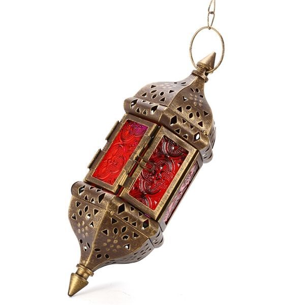 Stylish Moroccan Style Hanging Candle Holder Creative Metal Candle Stick Candle Hanging Lantern Holder Craft for Home Decoration LJ201212