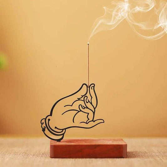 Iron Buddha Hand Incense Stick Holder