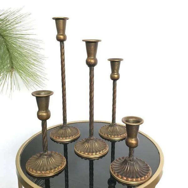 Valentine's Day Single Headed Metal Candlestick Romantic Wedding Decorations Iron Art Candle Holders Living Room Candlelight Dinner 26Y0114