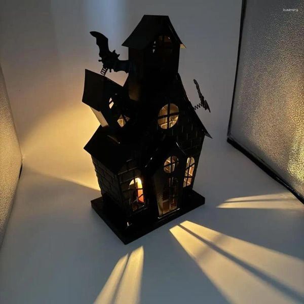 Candle Holders Halloween Iron Table Lighting Ghost Haunted House Luminous Ornaments Decorations Holder