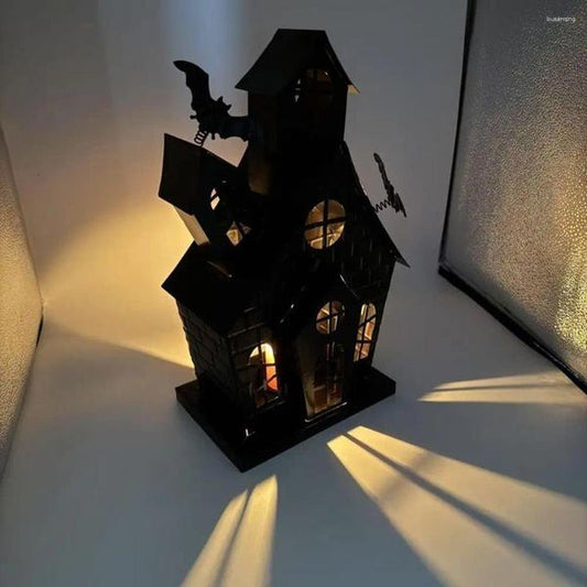 Candle Holders Halloween Iron Table Lighting Ghost Haunted House Luminous Ornaments Decorations Holder