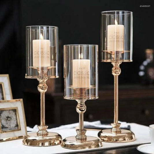 Candle Holders Metal Candlestick Luxury Holder European Golden Fashion Table Stand For Wedding Bar Party Christmas Ornament 12545 K260207