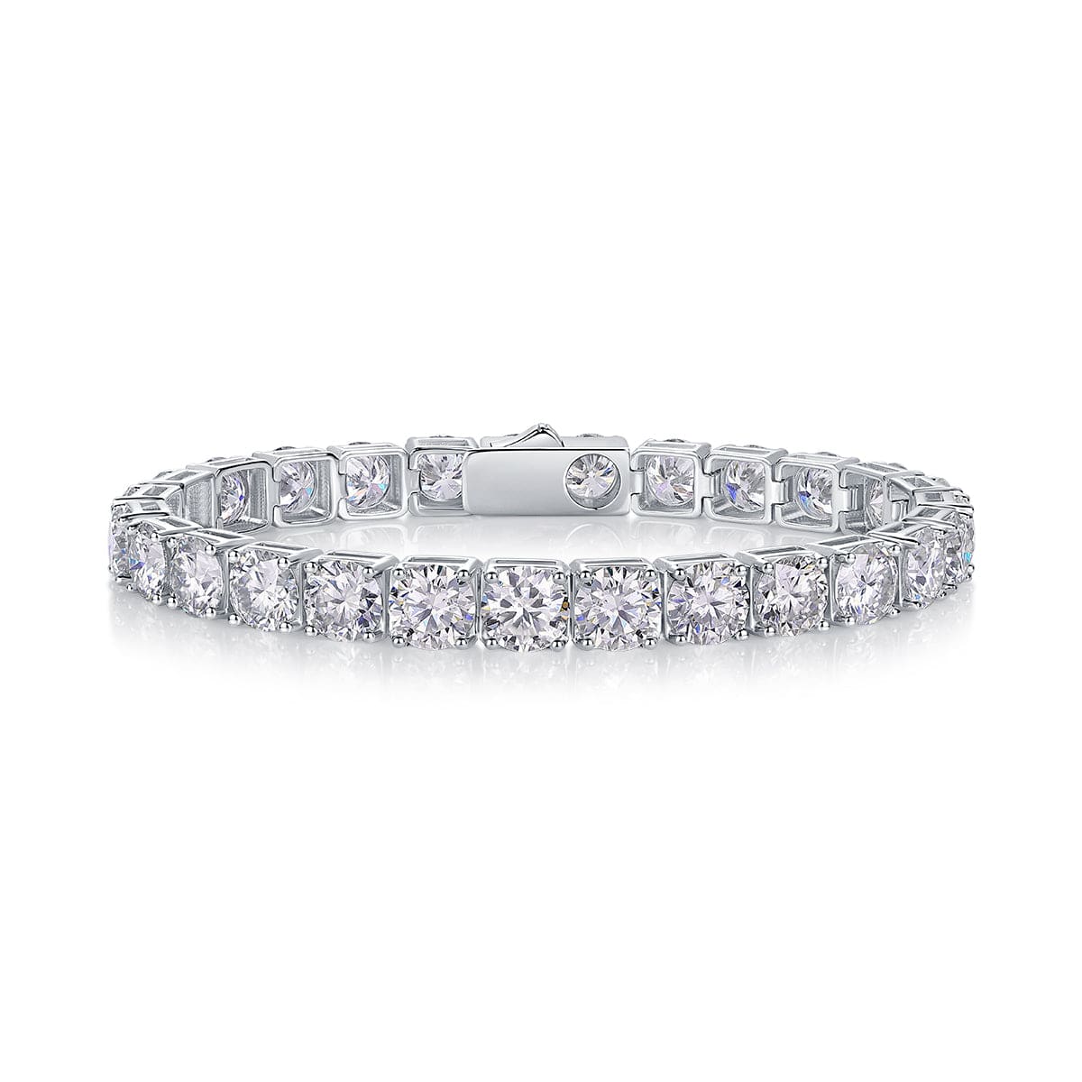Large Gravitational Pull - A Fashionable And Light Luxury Jewelry Silver Bracelet Set With Top-quality Moissanite, S925 Silver-plated Platinum