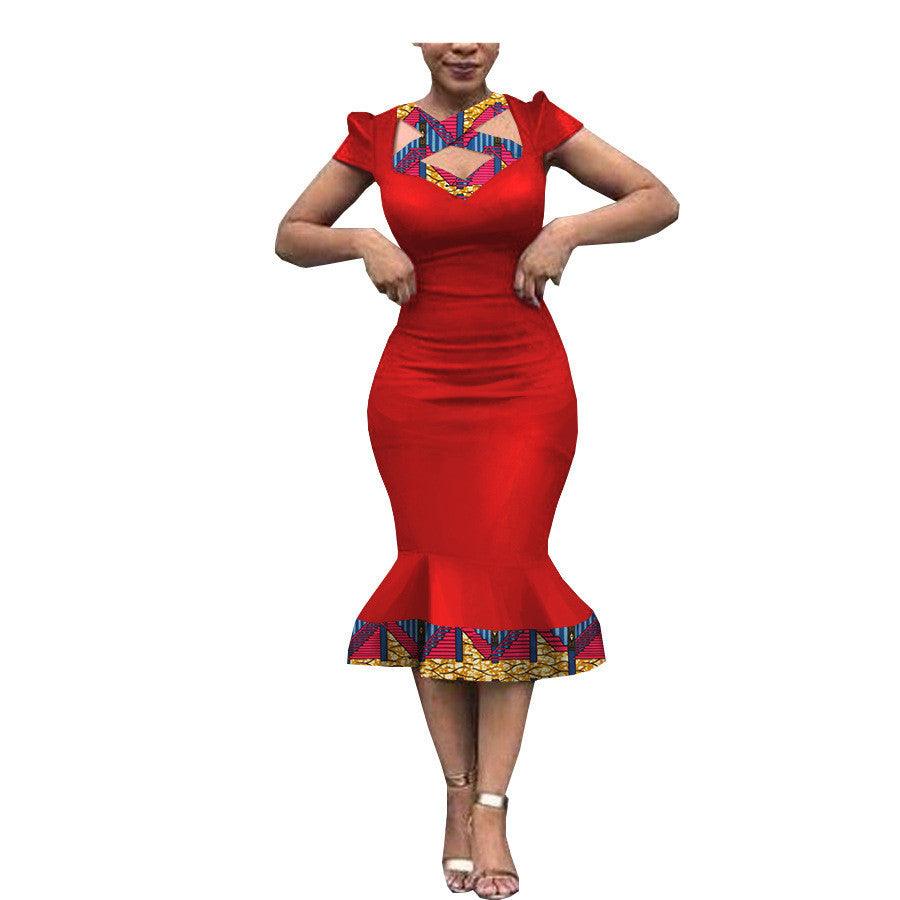 Color: 250, Size: 3XL - New Style African Ethnic Characteristic Batik Printed Cotton Dress Dress Skirt