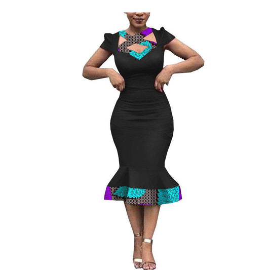 Color: 337, Size: 2XL - New Style African Ethnic Characteristic Batik Printed Cotton Dress Dress Skirt