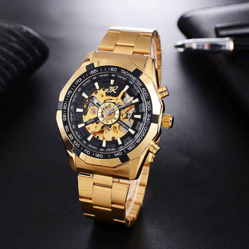 Men's Mechanical Fashion Watch Steel Band High-end Hollow Design
