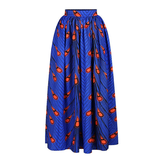 Color: D, Size: M - Printed Digital Printed African Style Skirt
