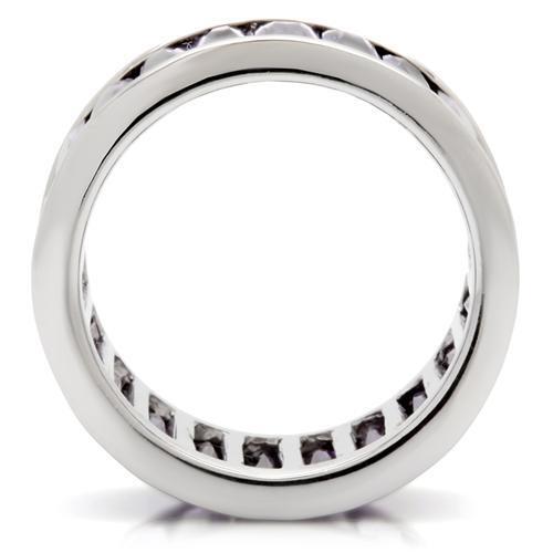 0W128 - Rhodium Brass Ring with AAA Grade CZ in Amethyst Size 6