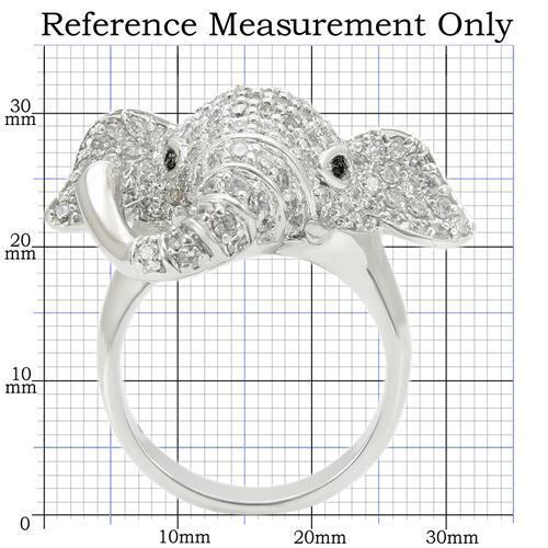 Rhodium Brass Ring with Top Grade Crystal  in Jet