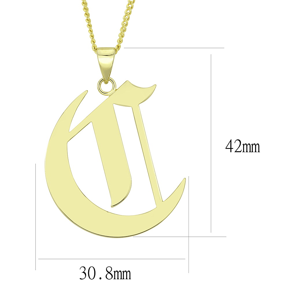 Gold Brass Chain Pendant with No Stone
