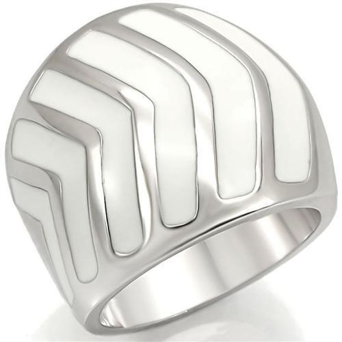 0W310 - Rhodium Brass Ring with No Stone Size 8