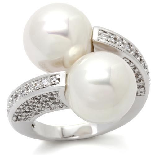Rhodium Brass Ring with AAA Grade CZ in Clear
