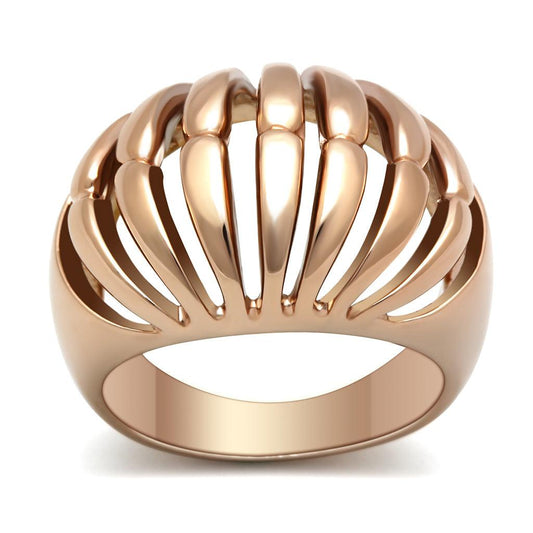 GL162 - IP Rose Gold(Ion Plating) Brass Ring with No Stone