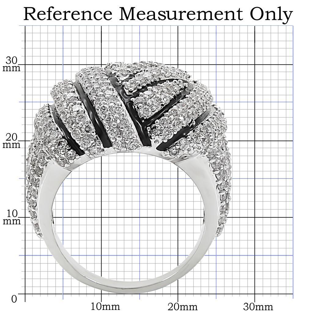 Rhodium Brass Ring with AAA Grade CZ in Clear