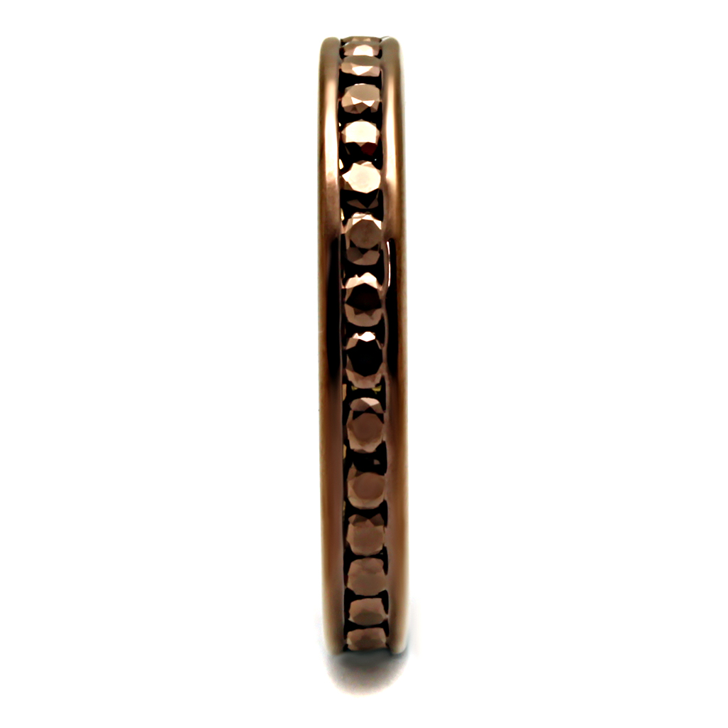 Coffee light Brass Ring with AAA Grade CZ in Brown