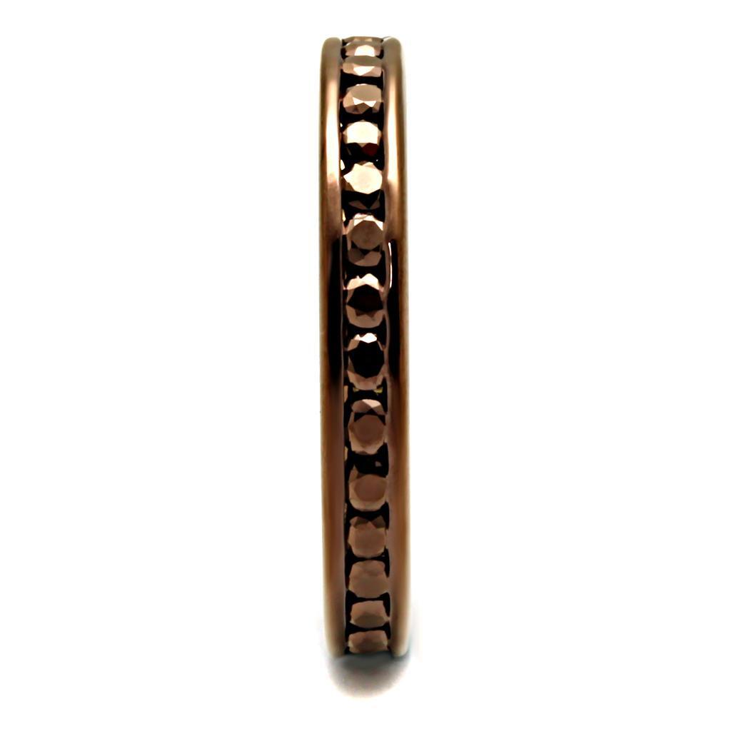 Coffee light Brass Ring with AAA Grade CZ in Brown