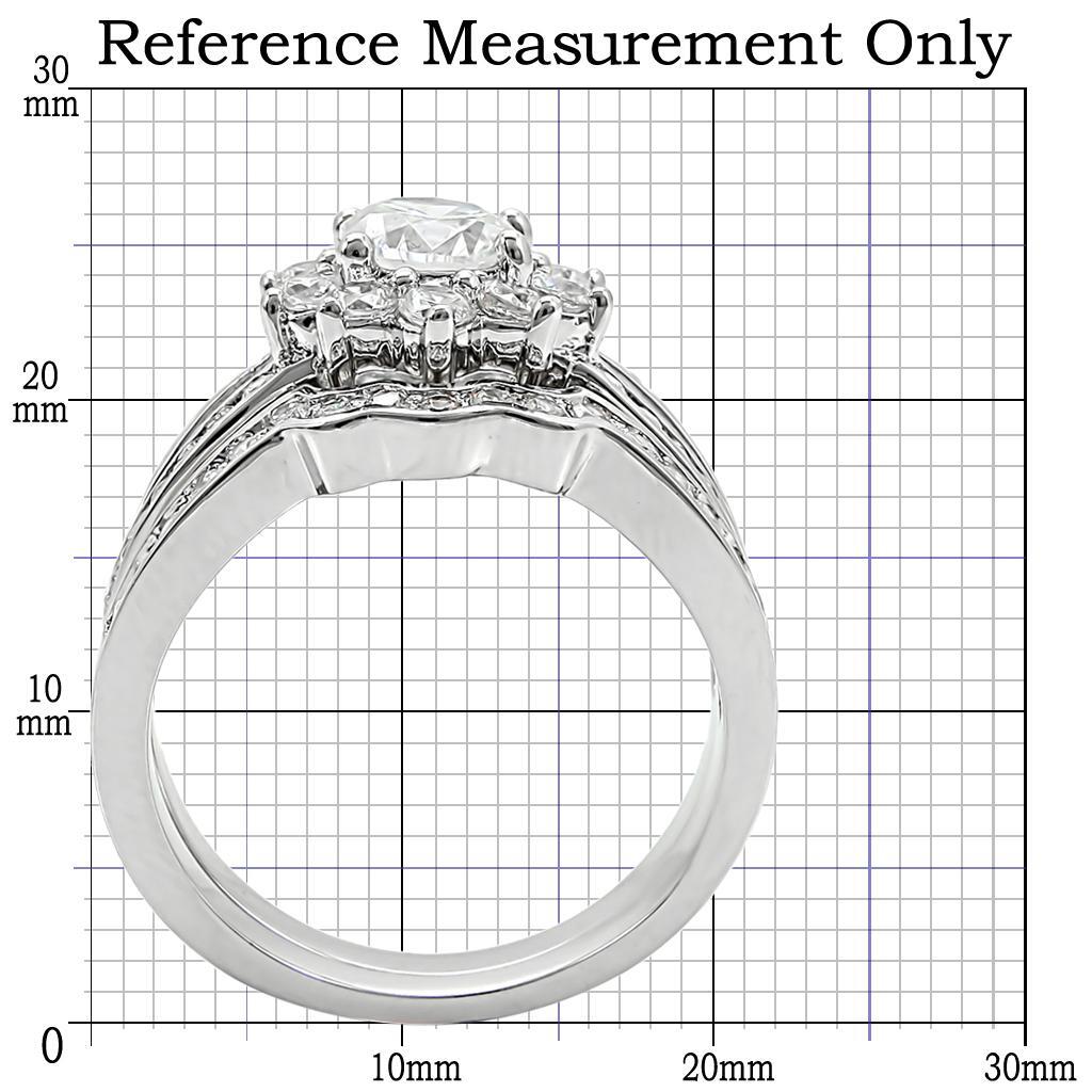 Rhodium Brass Ring with AAA Grade CZ in Clear Size 6