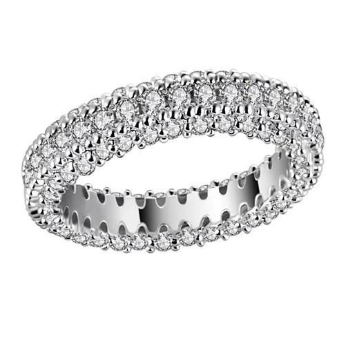 Diamond Fire Crystal Eternity Band Ring Size 9