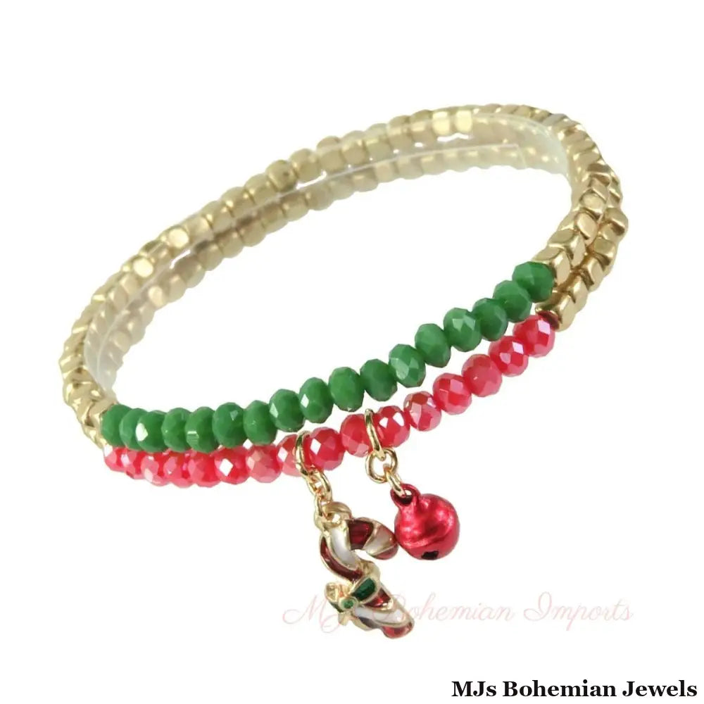 2 Pcs Candy Cane Bracelet
